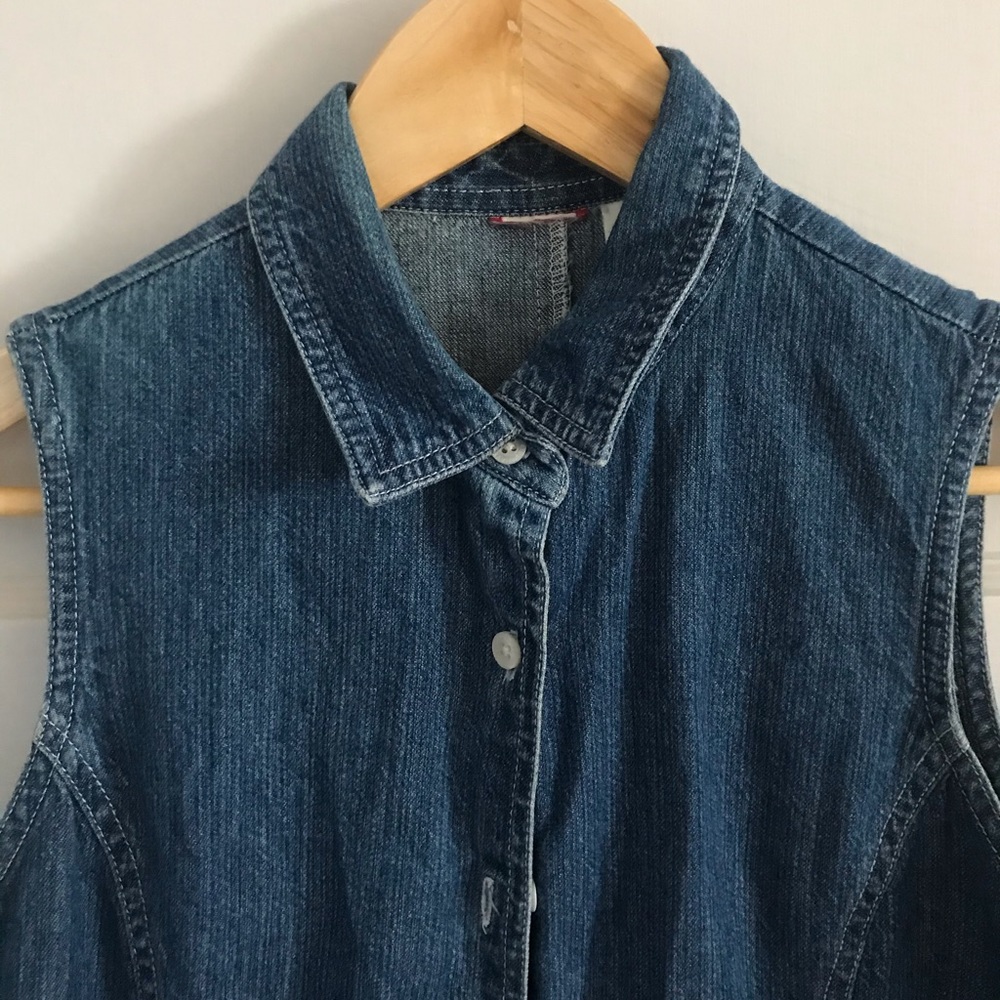 VINTAGE denim button up dress